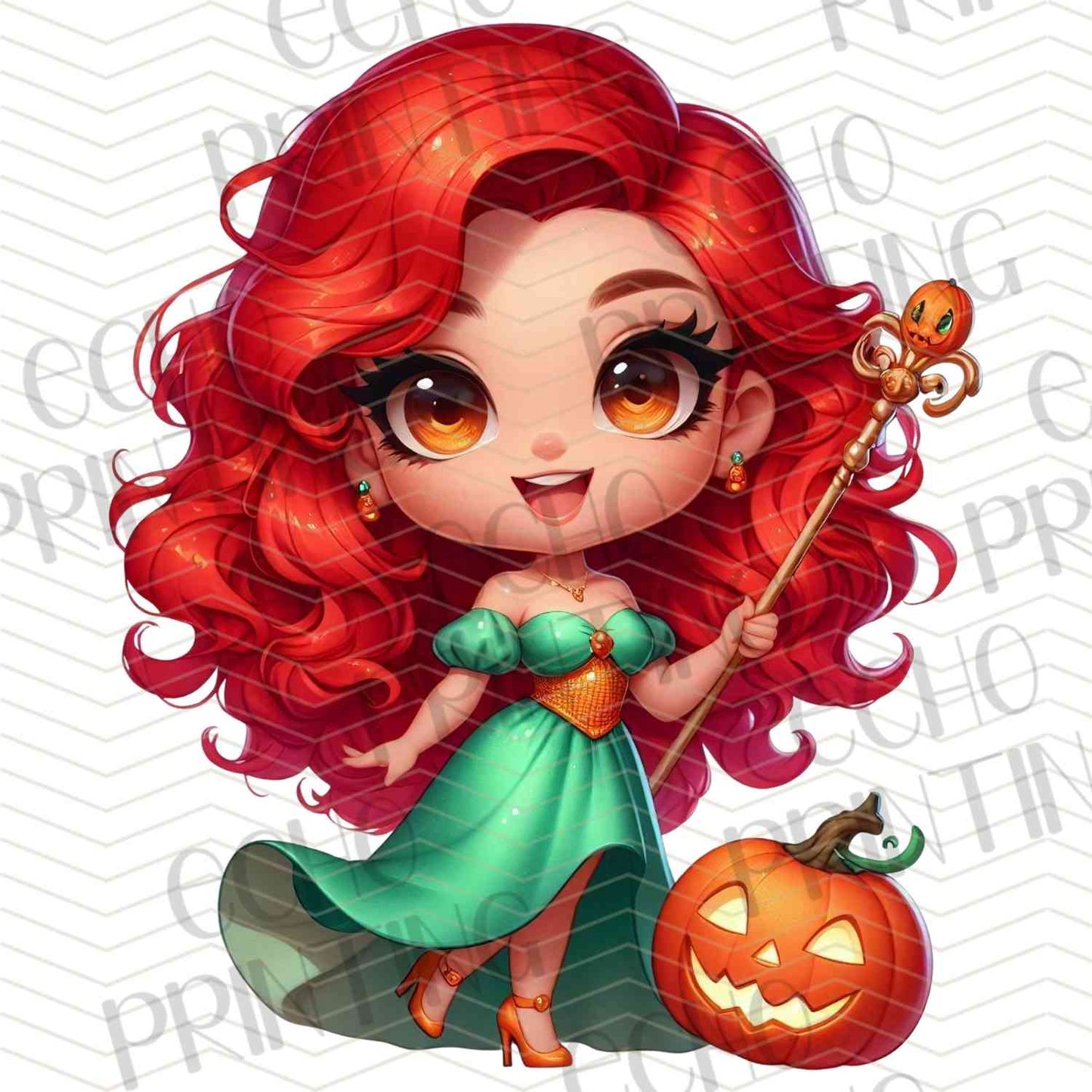 HLW 1123 - BLONDE GIRL WITH PURPLE DRESS AND PUMPKIN