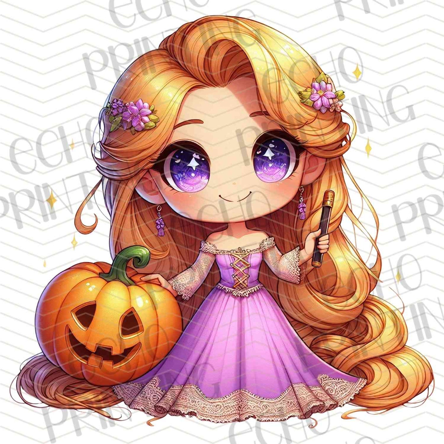 HLW 1127 – FAIRYTALE GIRL WITH BRAID AND PUMPKIN