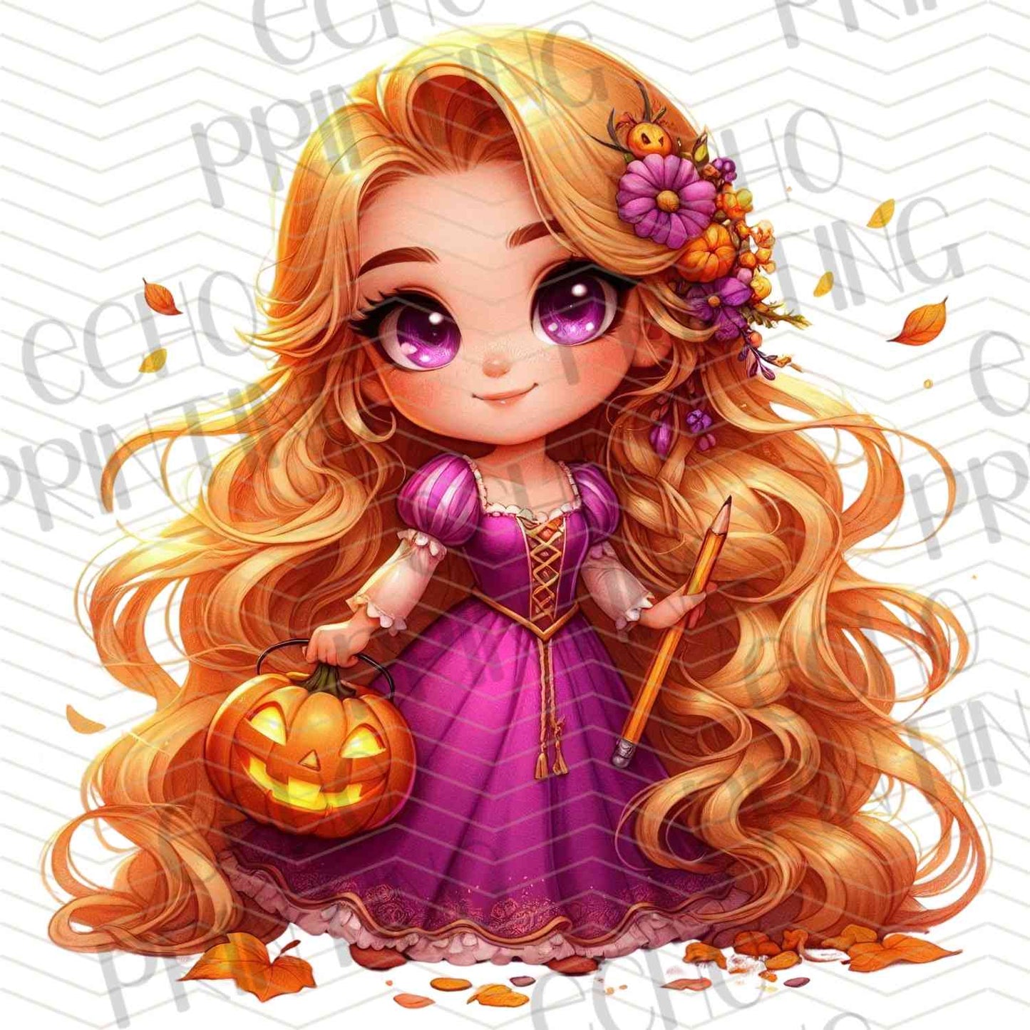 HLW 1130 – BLONDE FAIRYTALE GIRL WITH LONG HAIR AND PUMPKIN