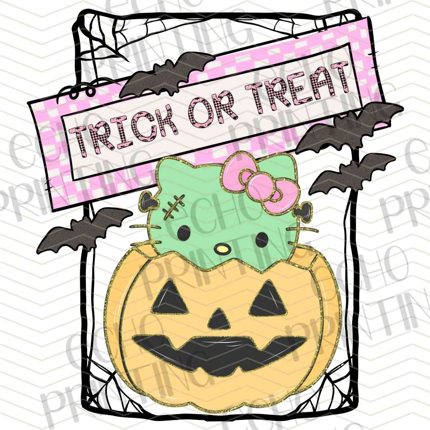 HLW 1141 – PUMPKIN FACE WITH FLOWERS AND SIGN