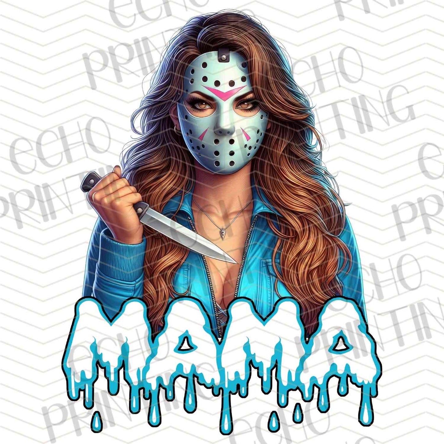 HLW 1168 - HOCKEY MASK CHARACTER WITH MAMA TEXT