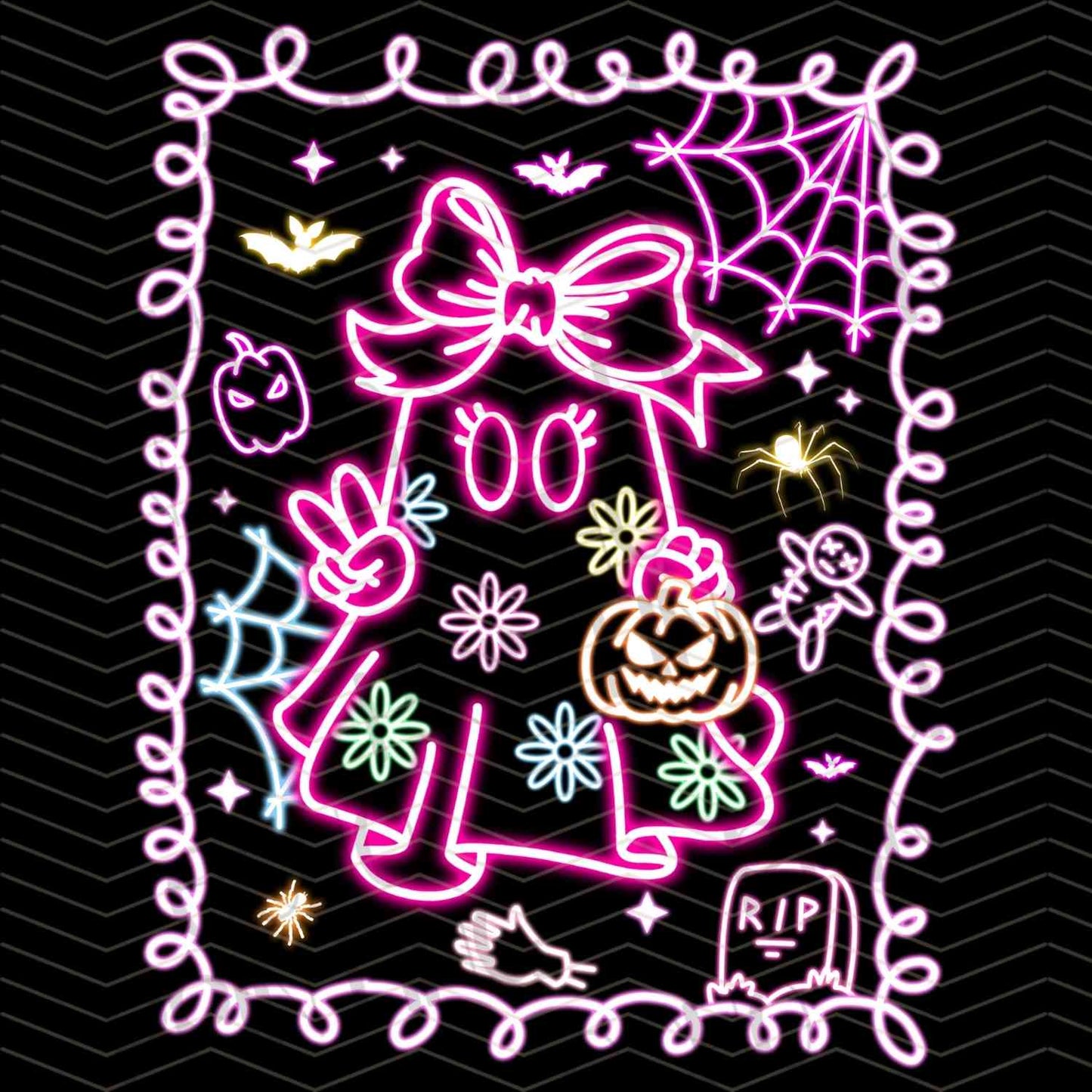 HLW 1184 – PINK NEON GHOST HALLOWEEN