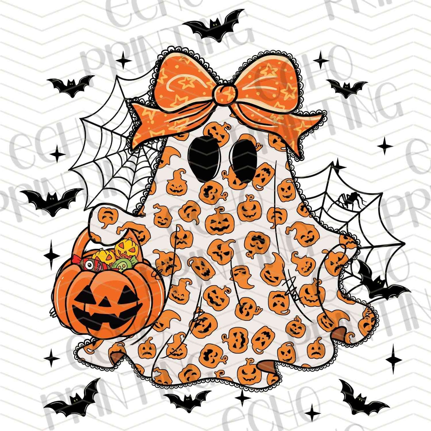 HLW 1189 – PUMPKIN LEOPARD BOW GHOST
