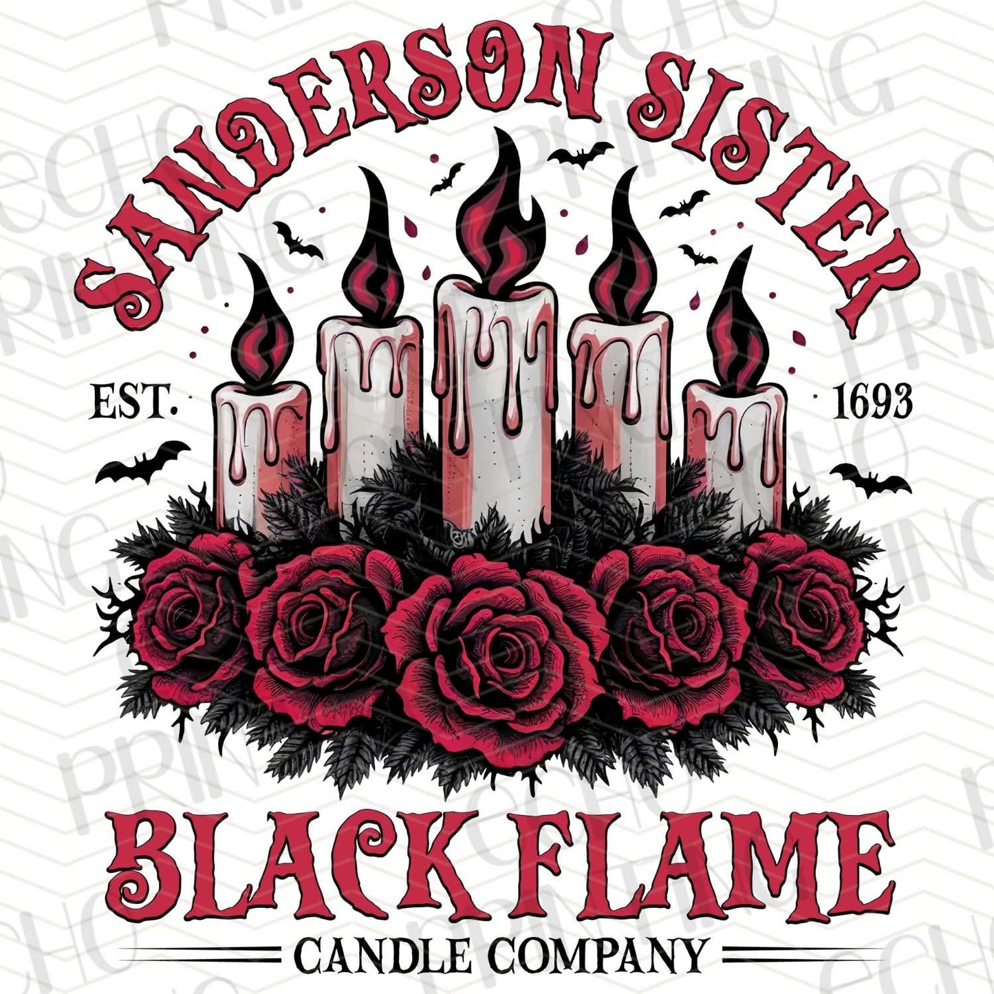 HLW 130 - BLACK FLAME CANDLE CO. WITH RED ROSES