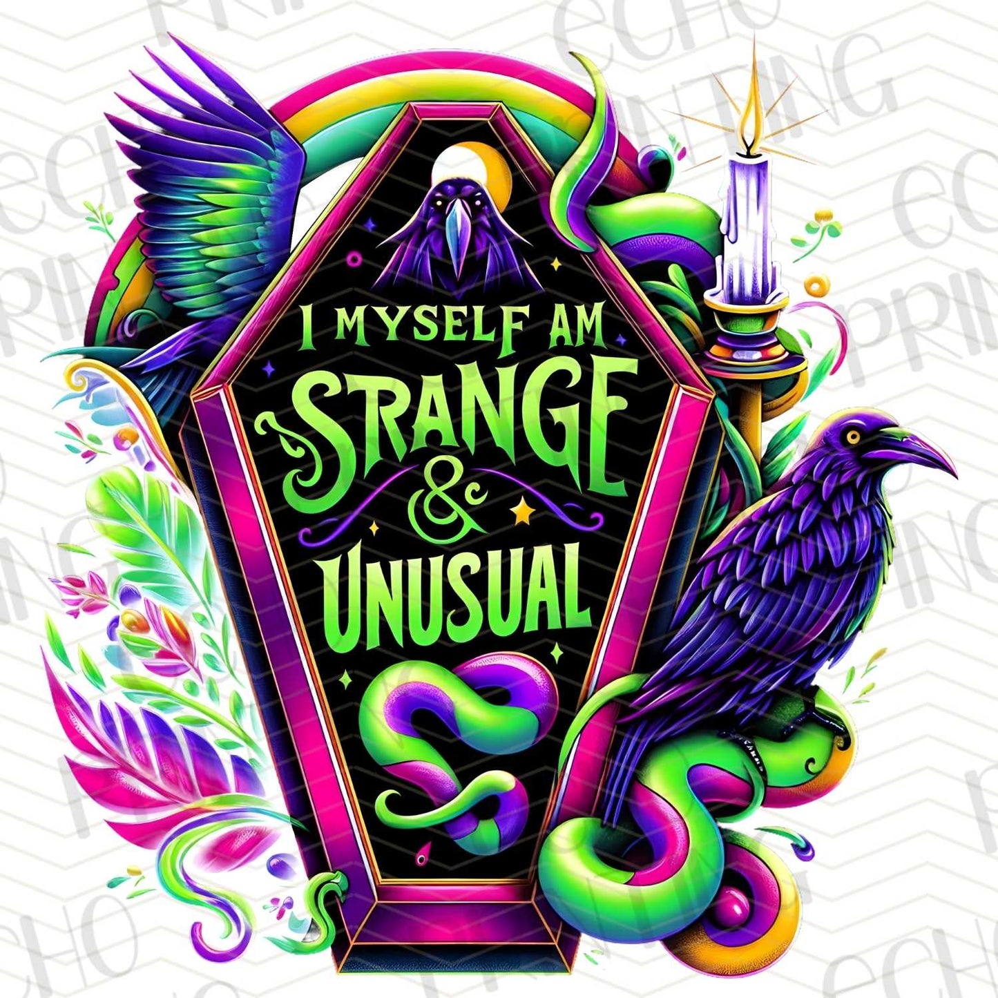 HLW 135 - I MYSELF AM STRANGE & UNUSUAL PURPLE GOTHIC VIBE