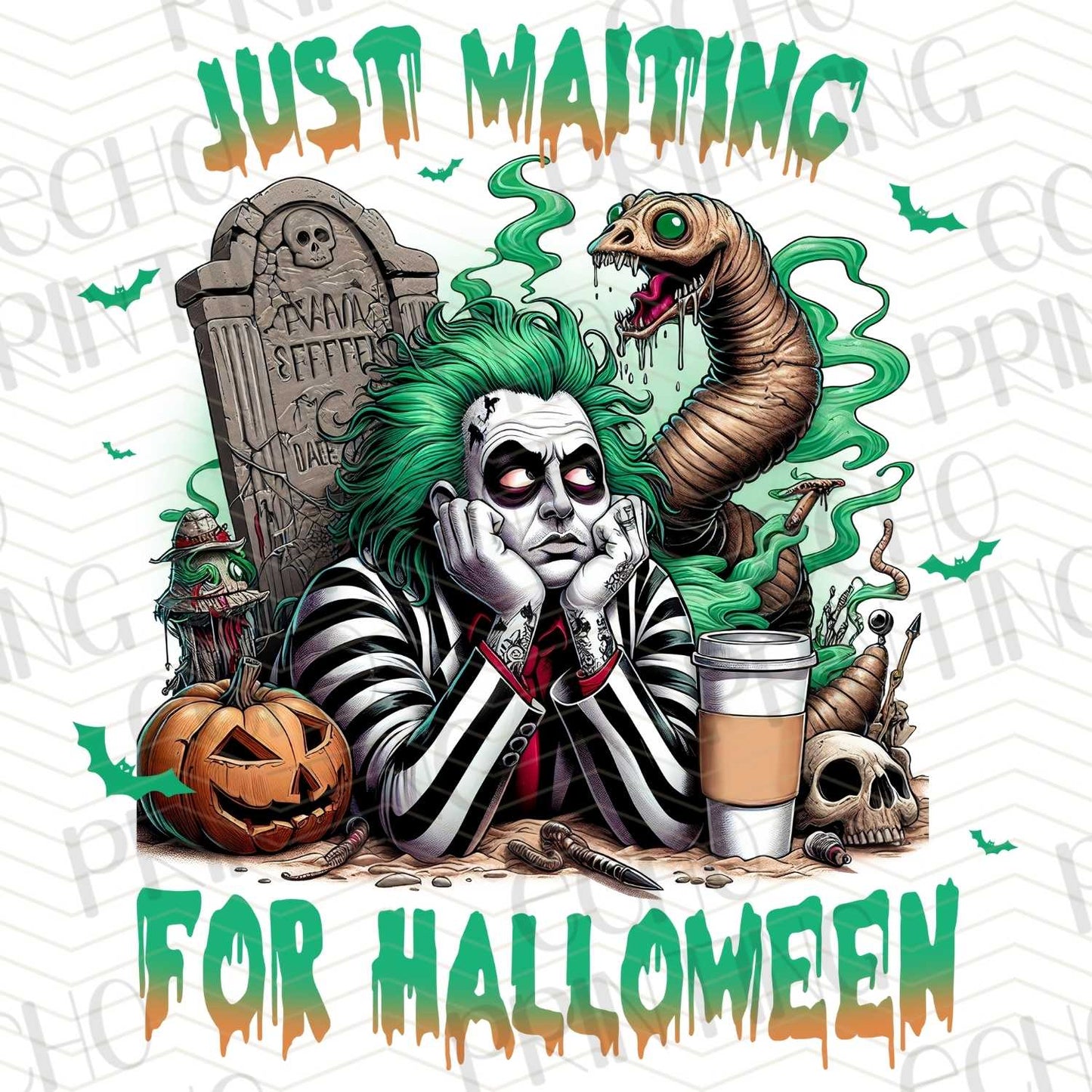 HLW 136 - JUST WAITING FOR HALLOWEEN GREEN SPIRIT