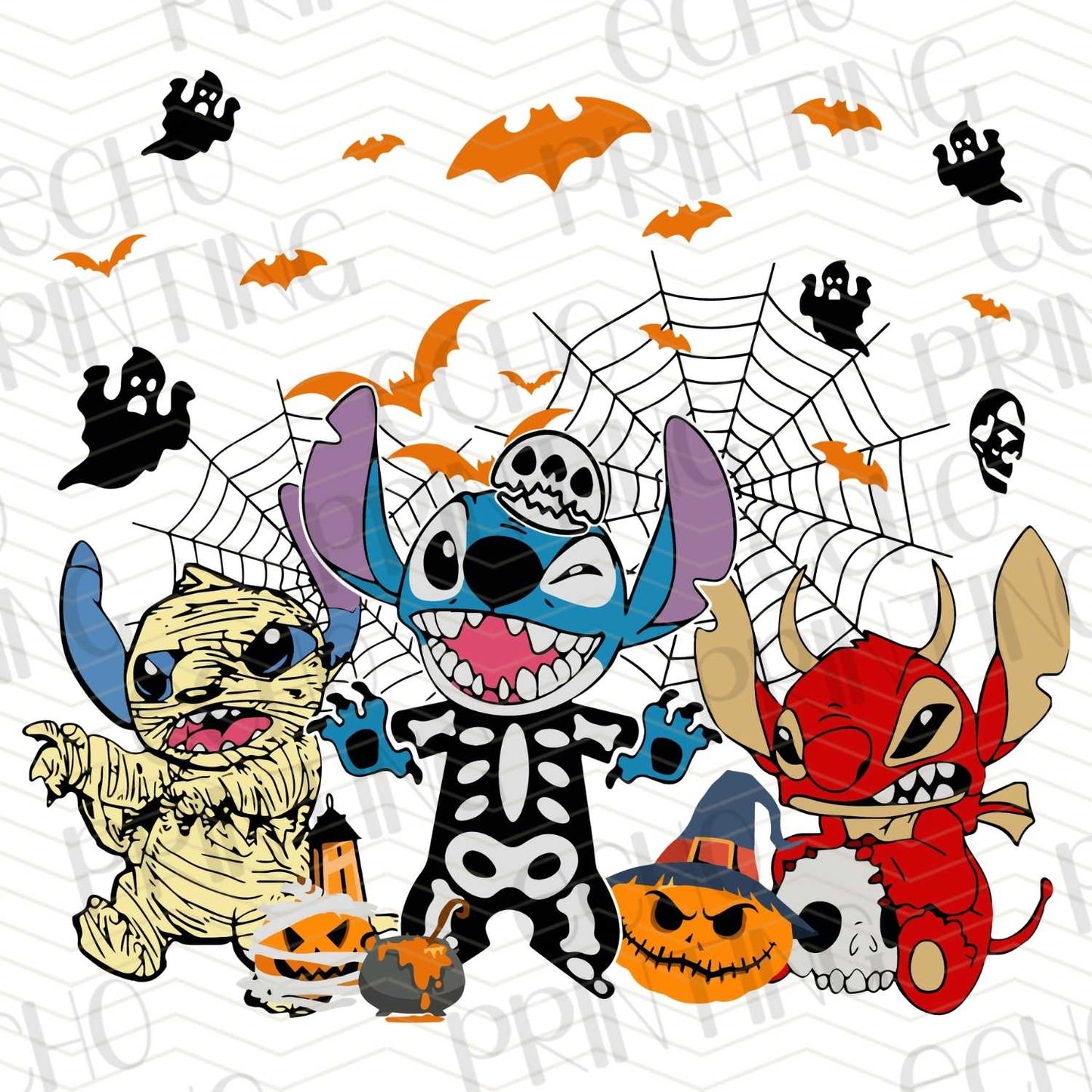 HLW 155 - BLUE ALIEN WITH FRIENDS IN HALLOWEEN COSTUMES
