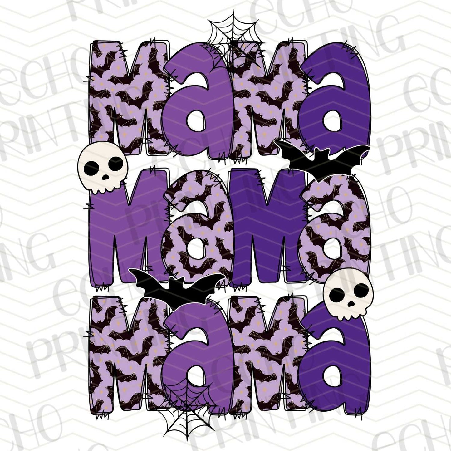 HLW 172 - “MAMA” STACKED IN PURPLE LEOPARD HALLOWEEN STYLE