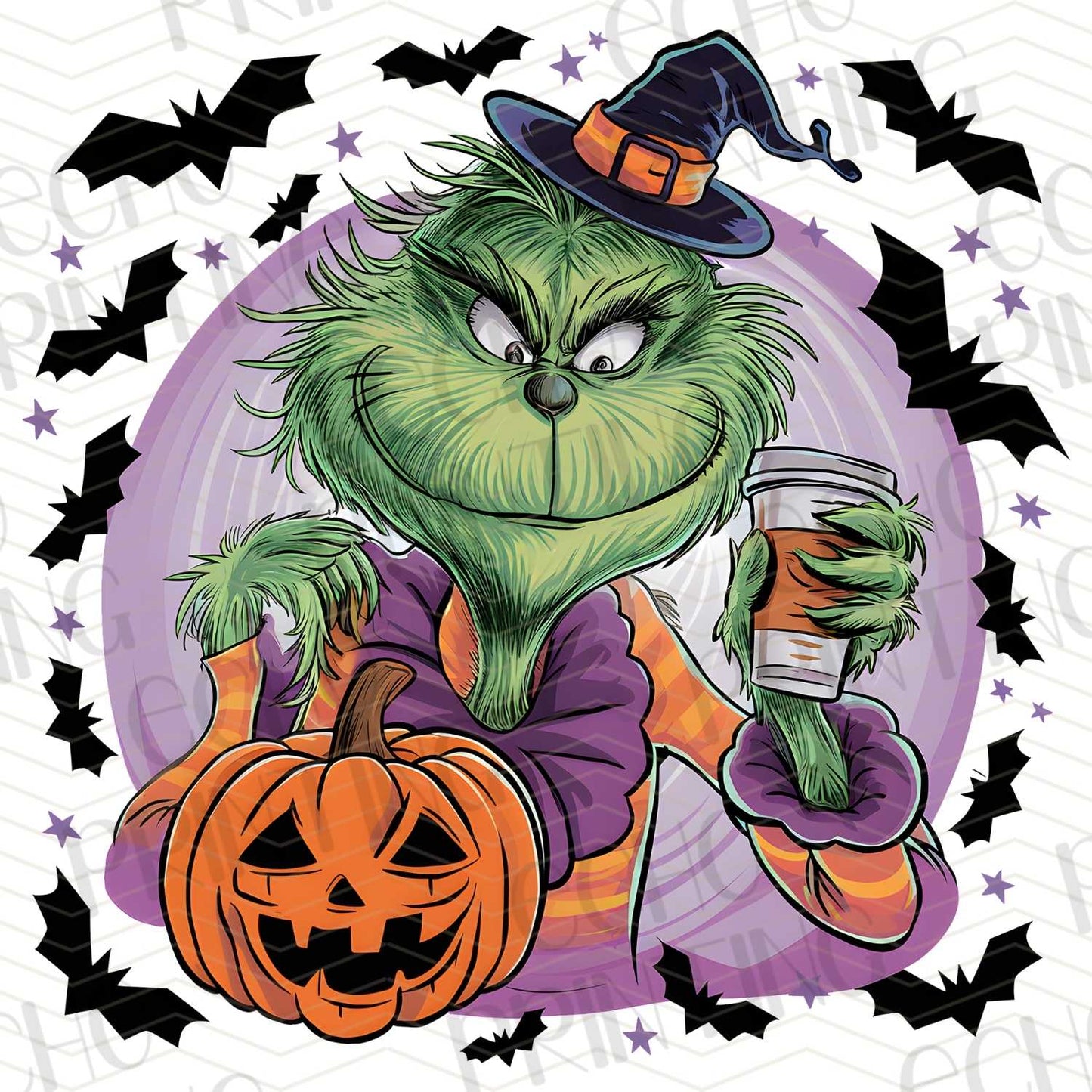 HLW 174 - GREEN CHRISTMAS GRUMPY CHARACTER IN WITCH COSTUME