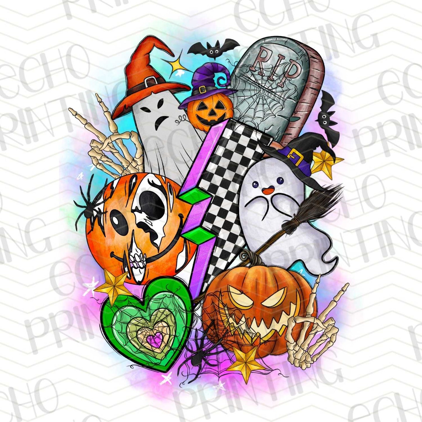 HLW 176 - BRIGHT MULTI-ELEMENT HALLOWEEN COLLAGE