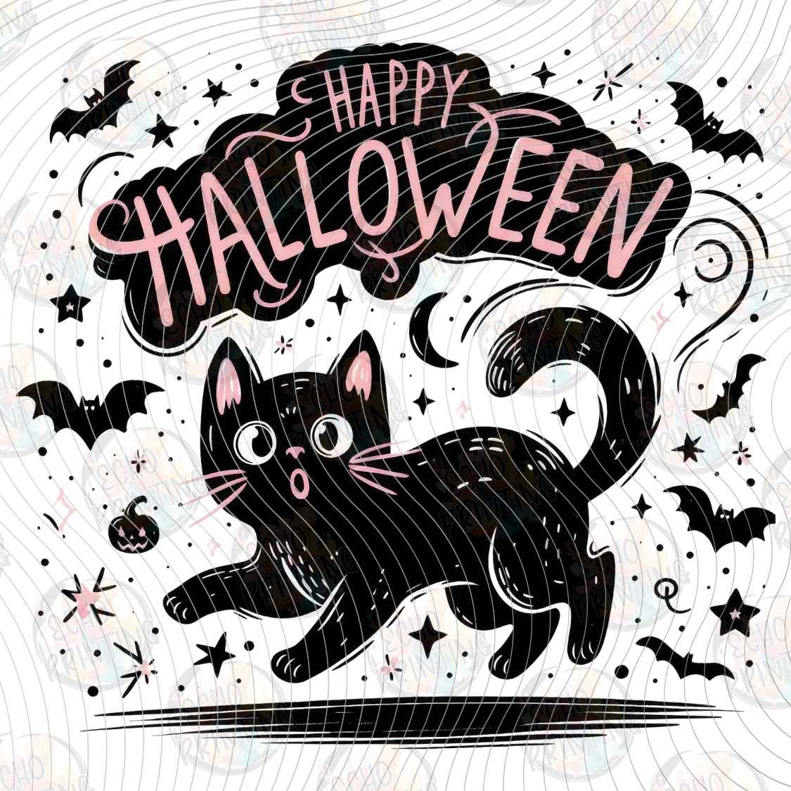 HLW 1777 - HAPPY HALLOWEEN BLACK CAT