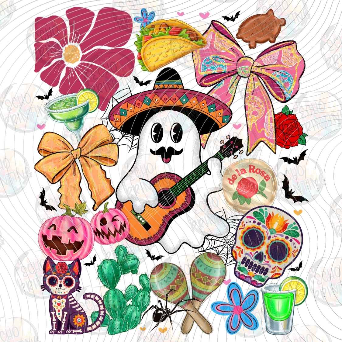 HLW 1971 - GHOST HALLOWEEN BOWS COLLAGE