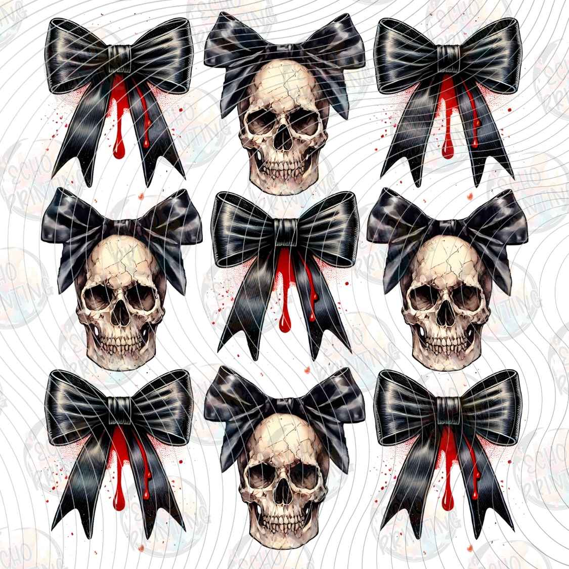 HLW 2119 - SKULL BOW PATTERN