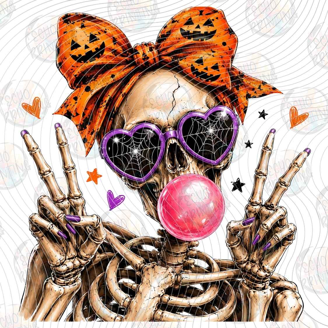 HLW 2121 - SKELETON PEACE SIGN HALLOWEEN