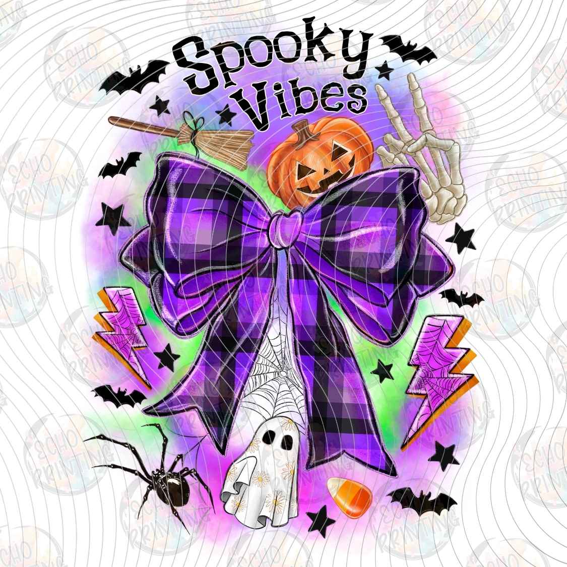 HLW 2170 - SPOOKY VIBES PURPLE BOW