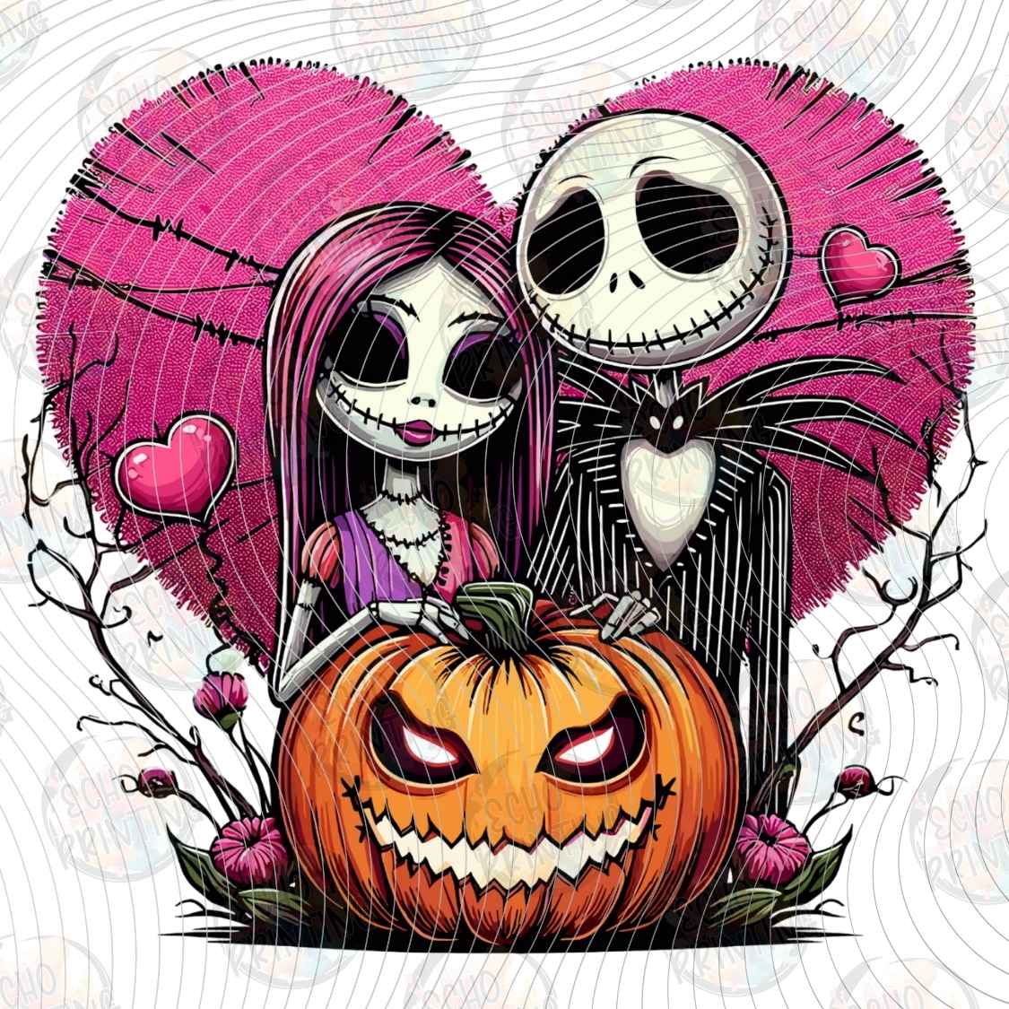 HLW 3417 - PUMPKIN HEART GOTH COUPLE