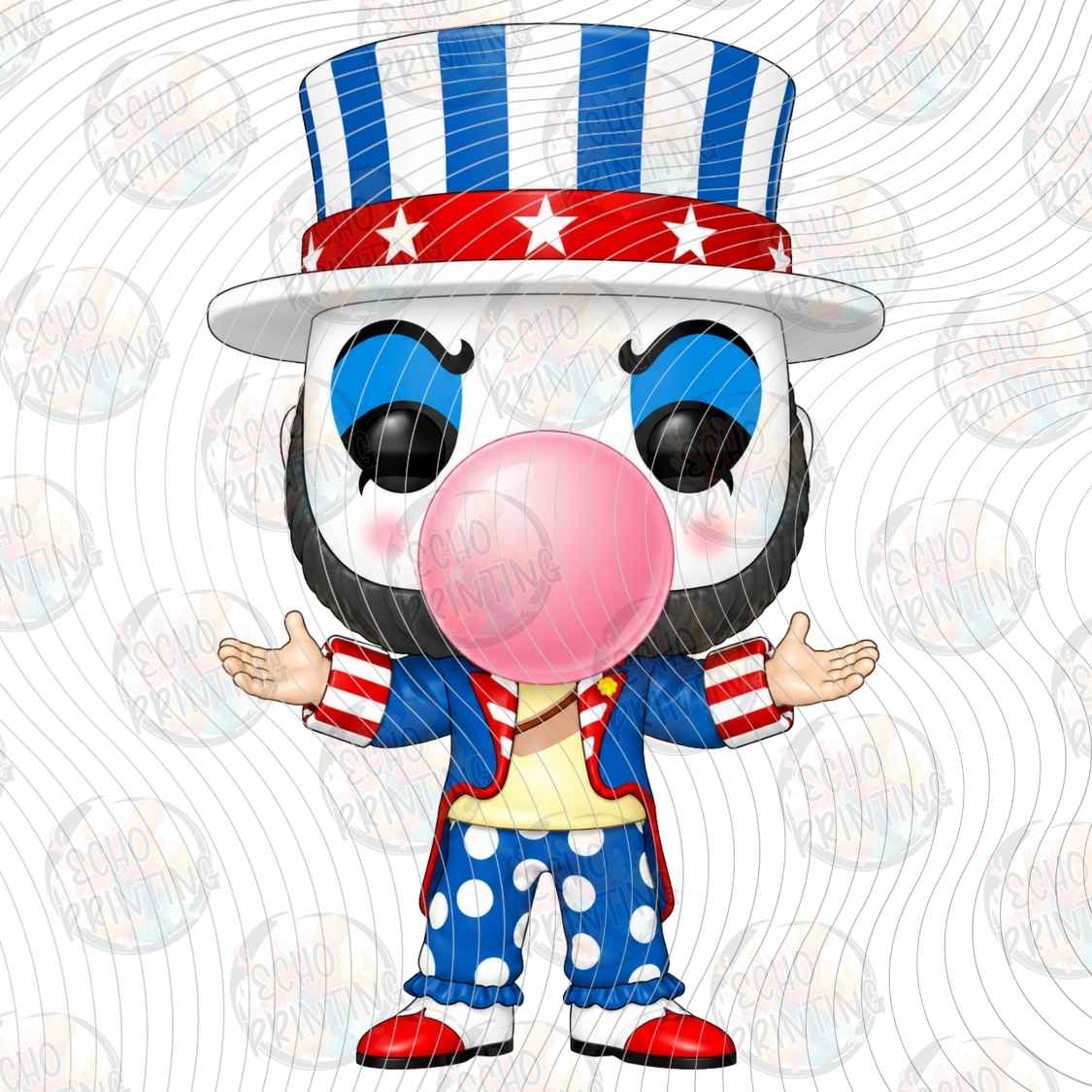 HLW 3944 - PATRIOTIC CLOWN BUBBLEGUM
