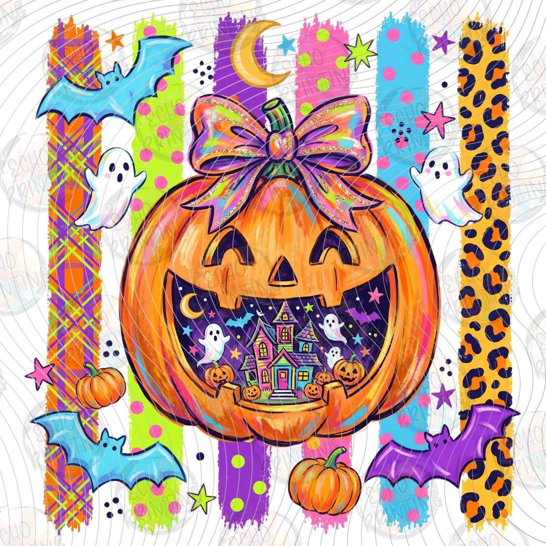 HLW 4063 - COLORFUL PUMPKIN ART