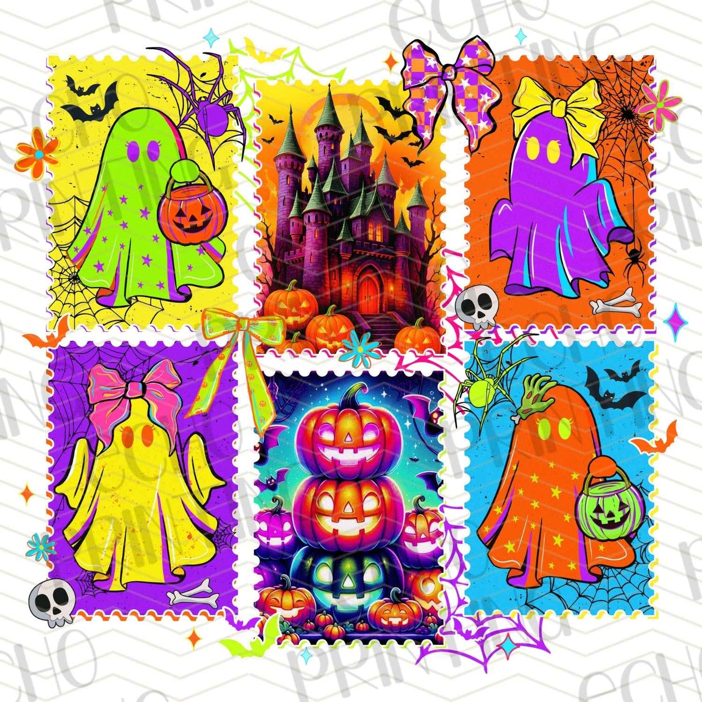 HLW 622 – NEON STAMP GHOSTS & MONSTERS