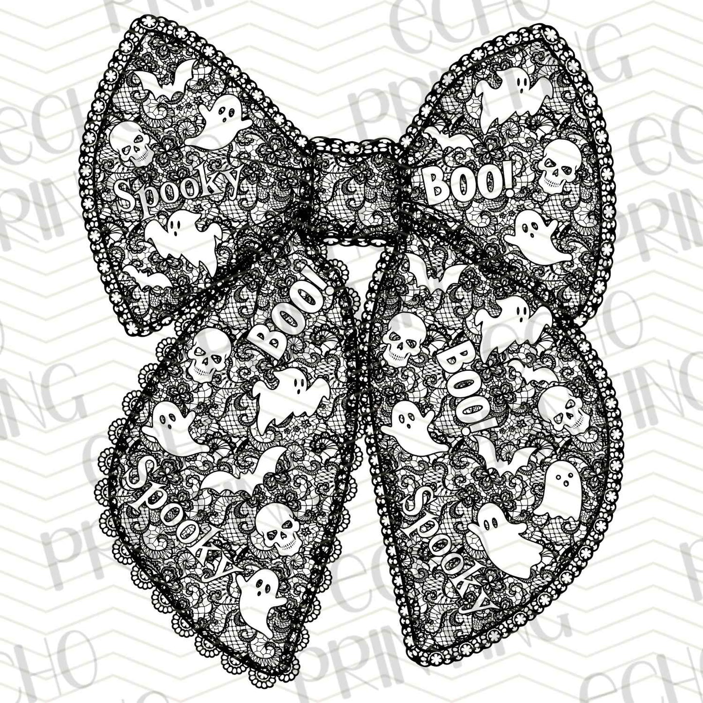 HLW 768 – BLACK AND WHITE HALLOWEEN BOW