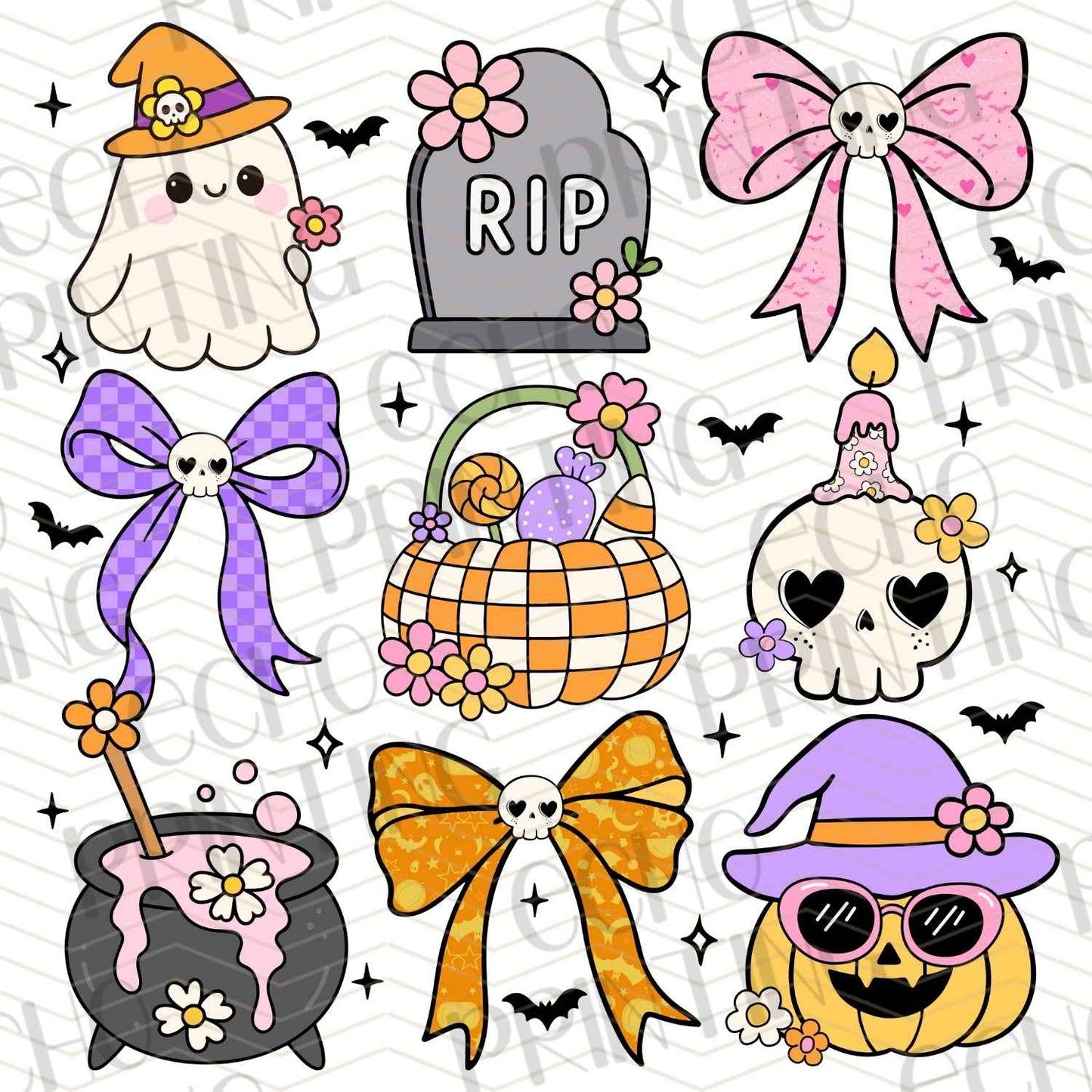 HLW 769 – HALLOWEEN ICONS WITH BOWS