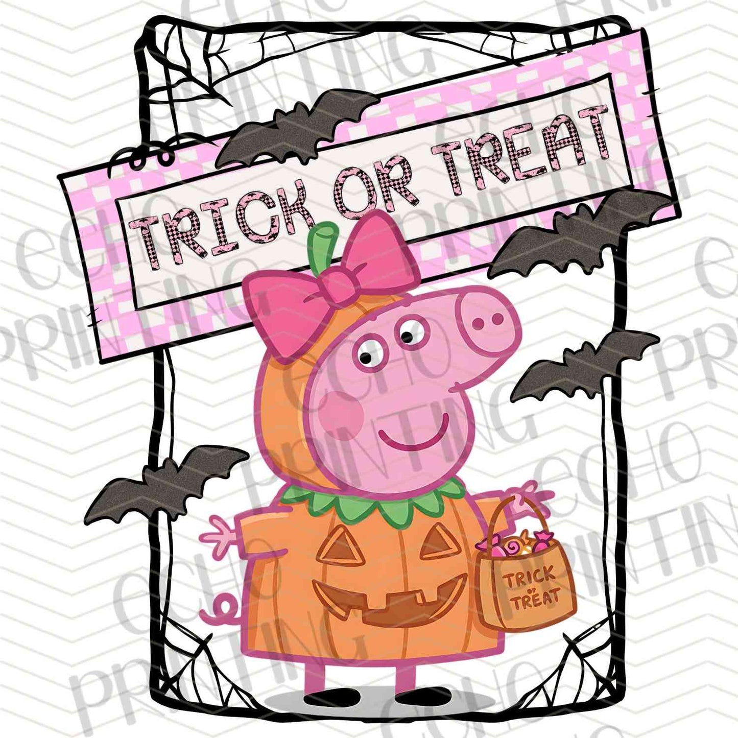 HLW 928 – PIG CHARACTER TRICK OR TREAT SIGN