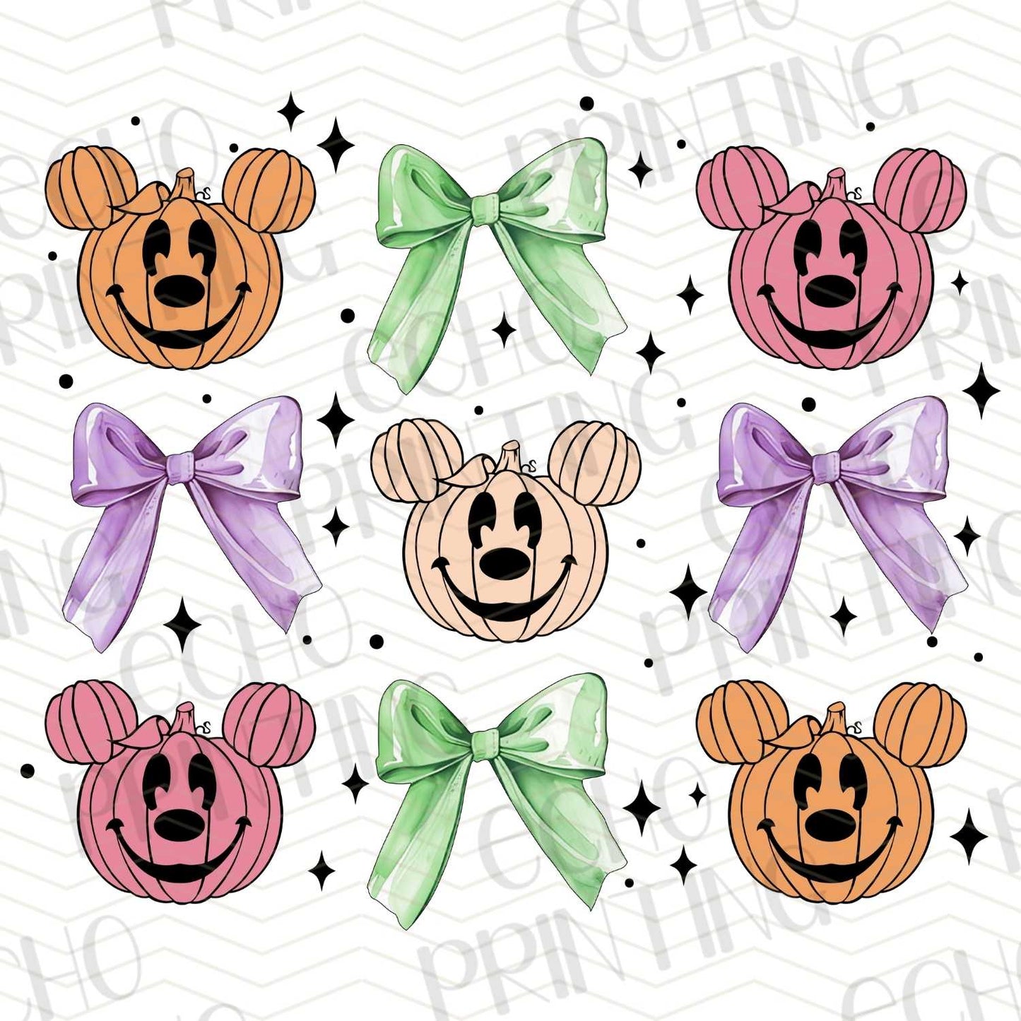 HLW 96 - PUMPKIN BOW EARS HALLOWEEN PATTERN