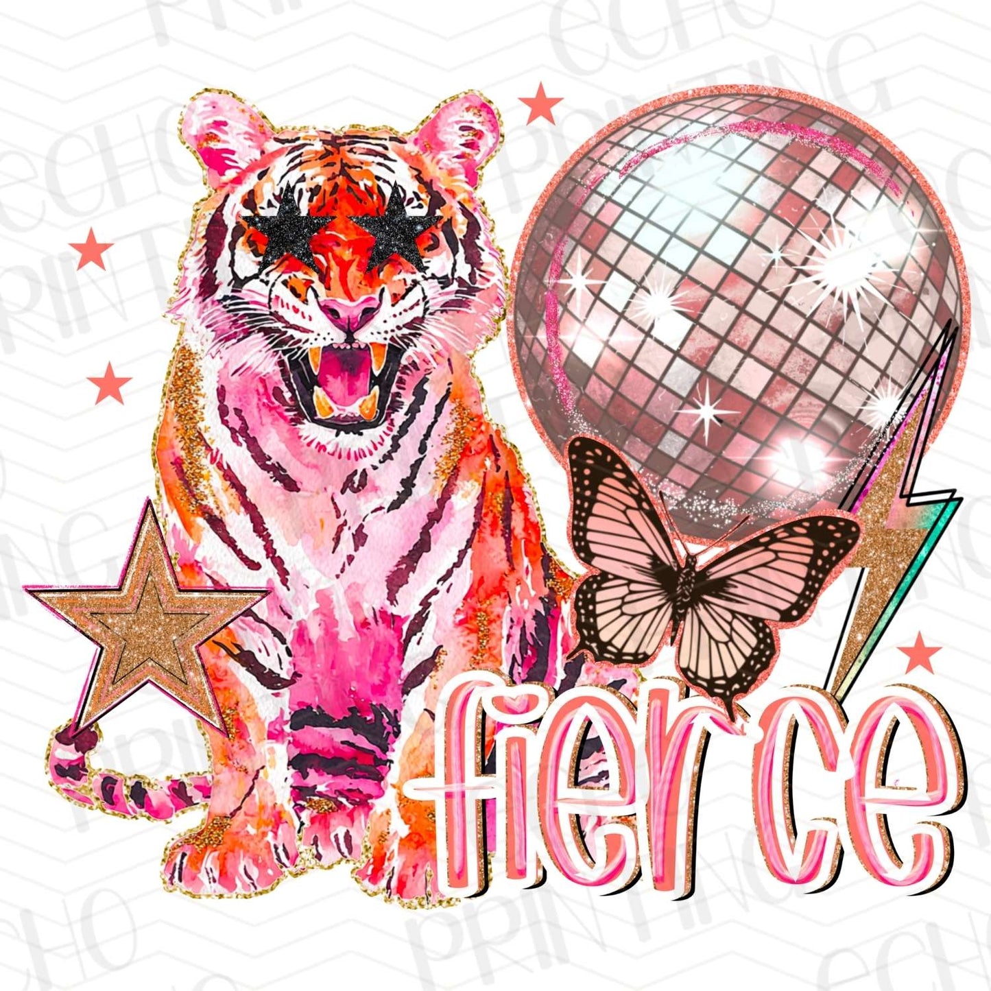 INMO 49 – FIERCE PINK TIGER WITH STARS