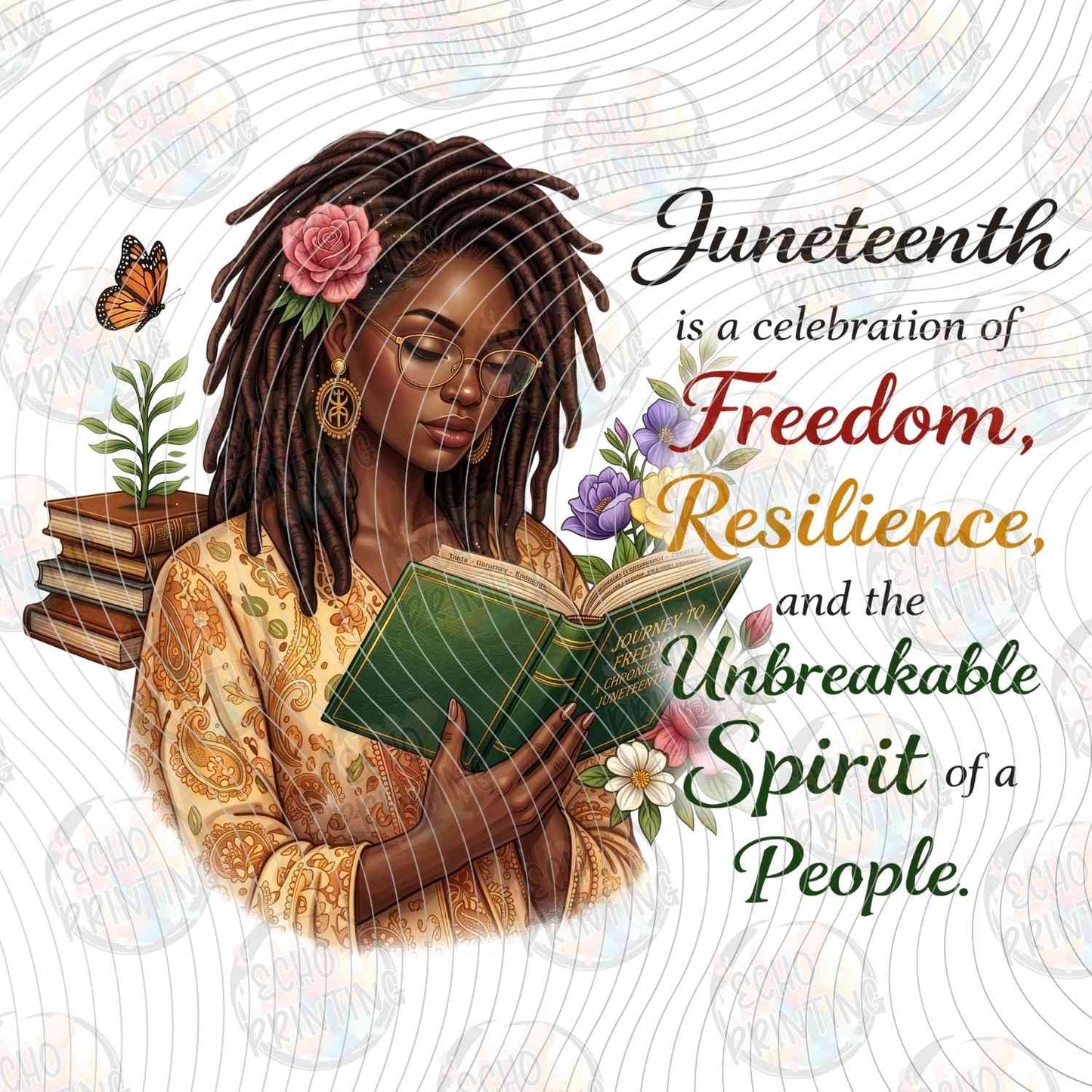 JNTHG 35 - JUNETEENTH FREEDOM WOMAN READING BOOK