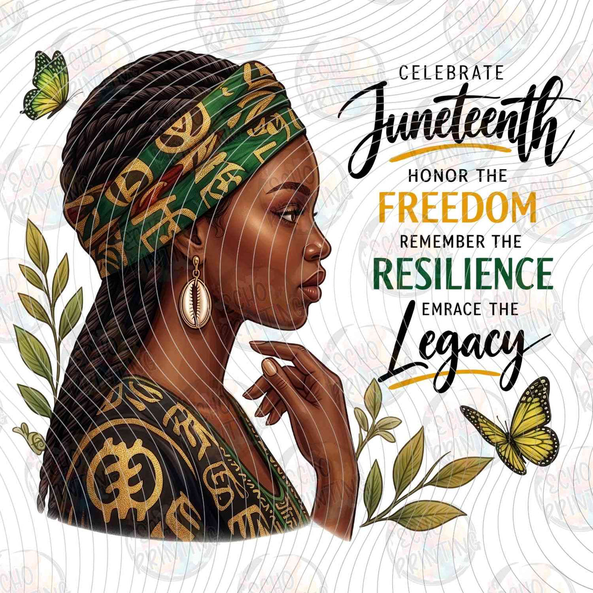 JNTHG 36 - CELEBRATE JUNETEENTH FREEDOM WOMAN GOLD EARRINGS