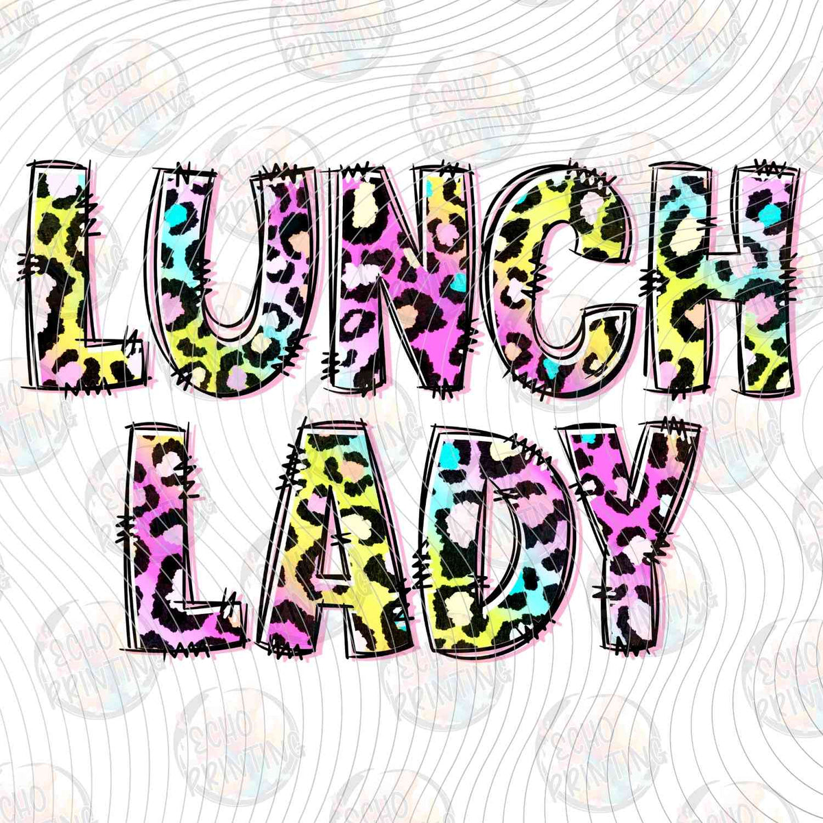 LNDG 24 - LUNCH LADY COLORFUL ANIMAL PRINT