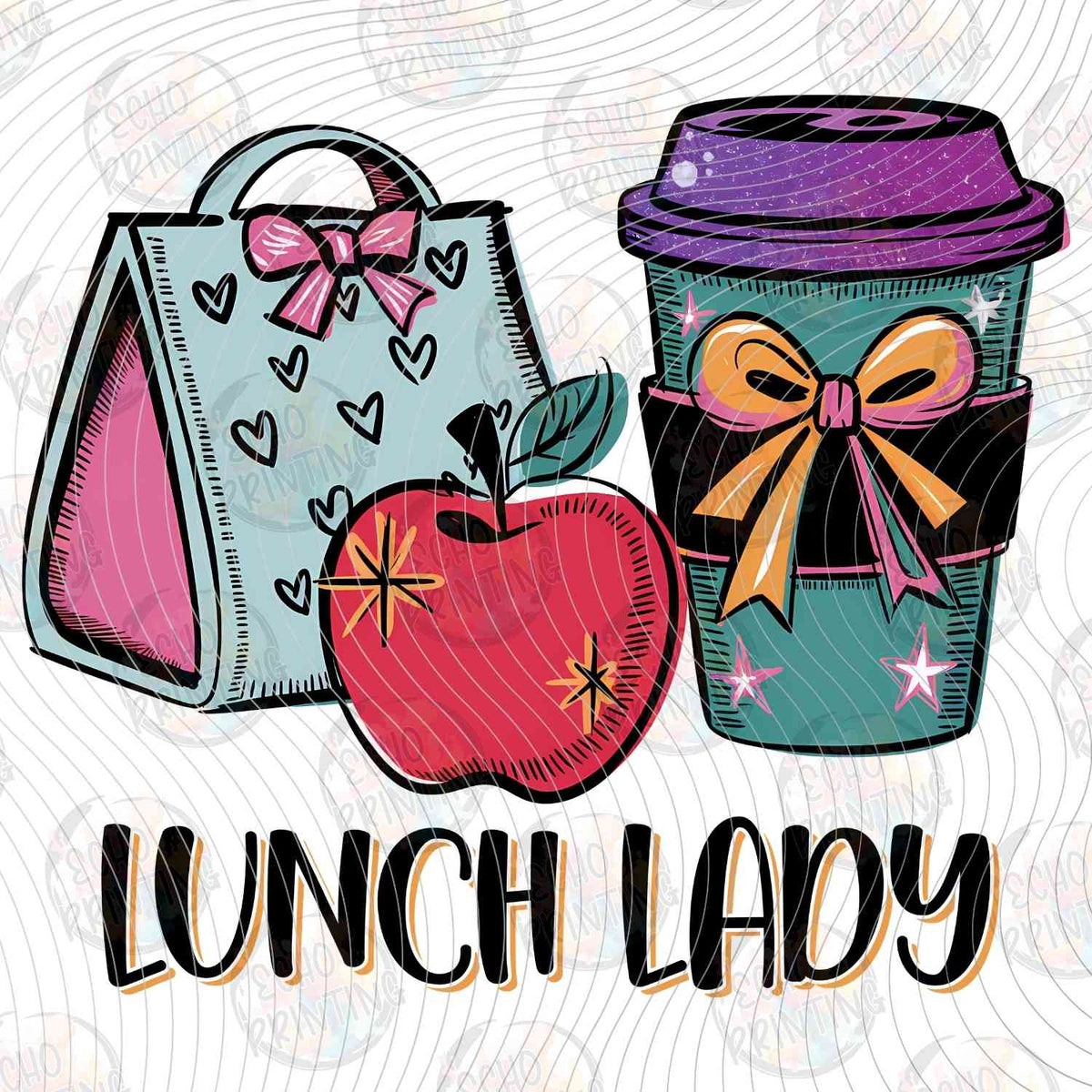 LNDG 29 - LUNCH LADY BAG APPLE AND COFFEE