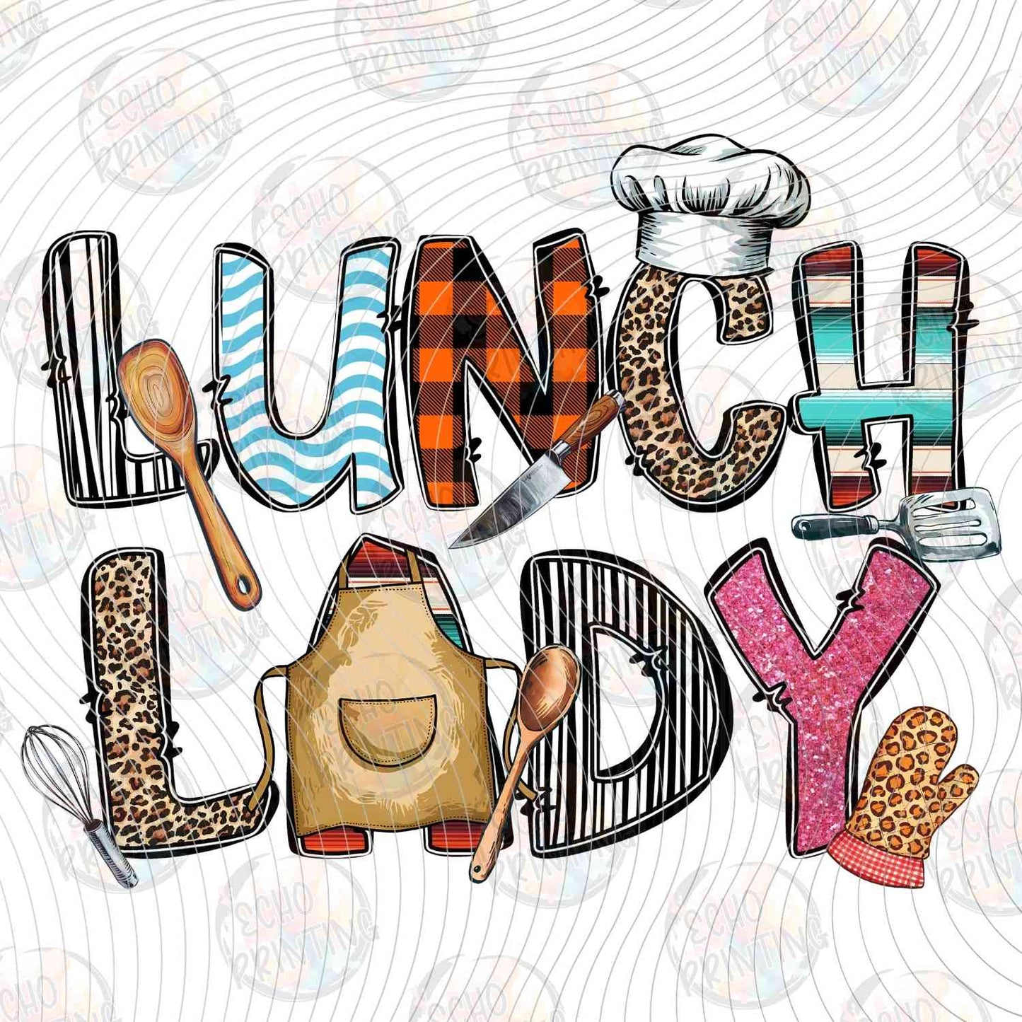 LNDG 47 - LUNCH LADY APRON AND CHEF HAT
