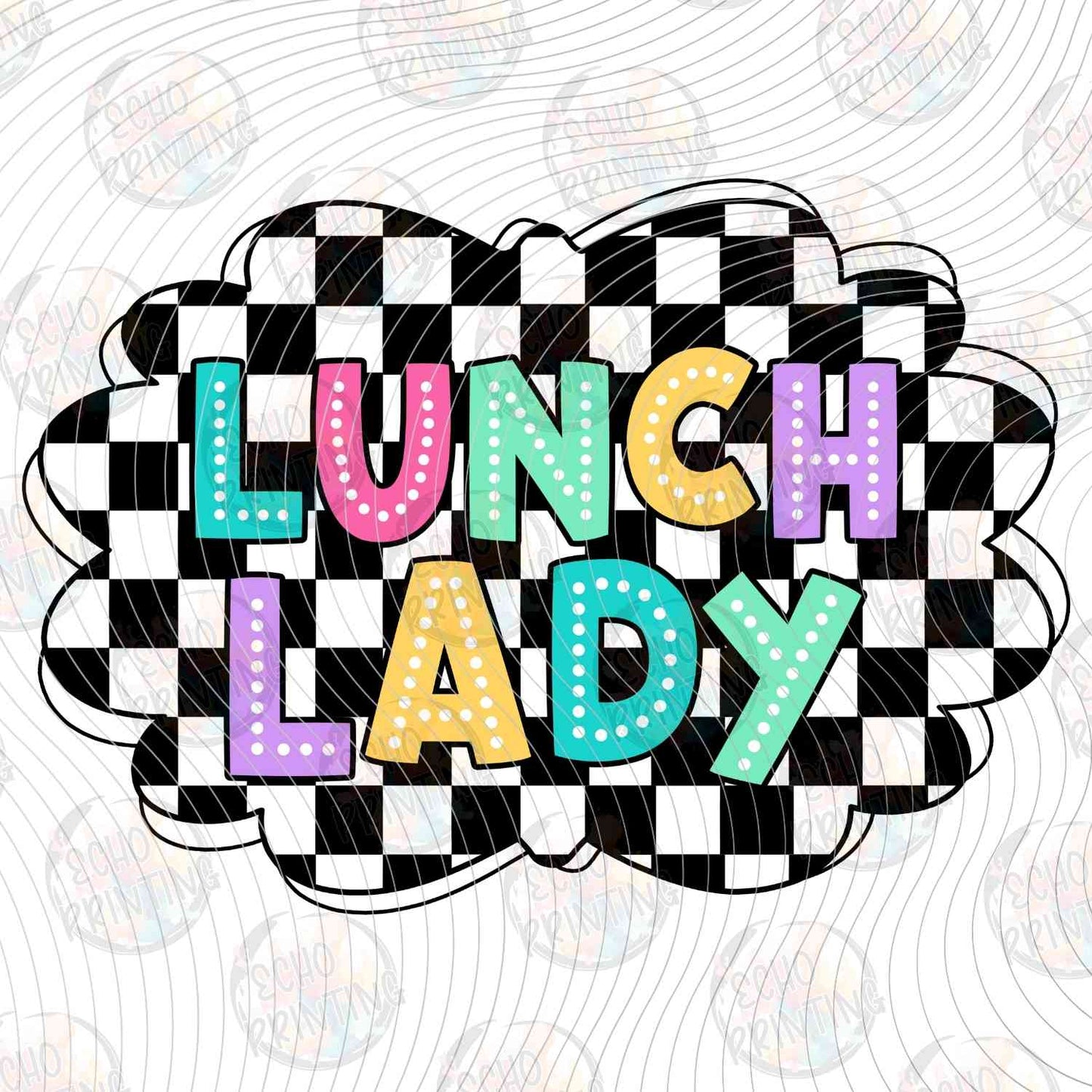 LNDG 48 - LUNCH LADY CHECKERBOARD SPLASH