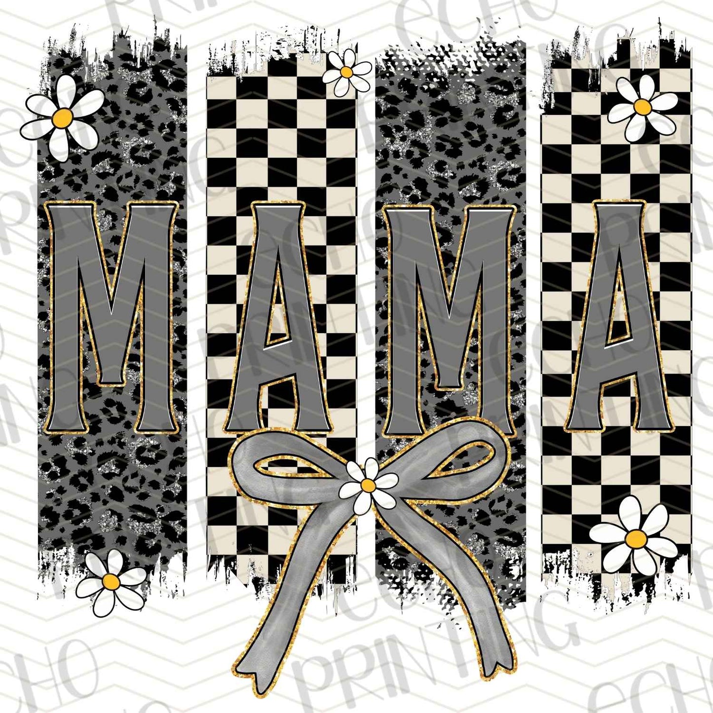 MGA 355 - MAMA BLACK WHITE STRIPE BOW