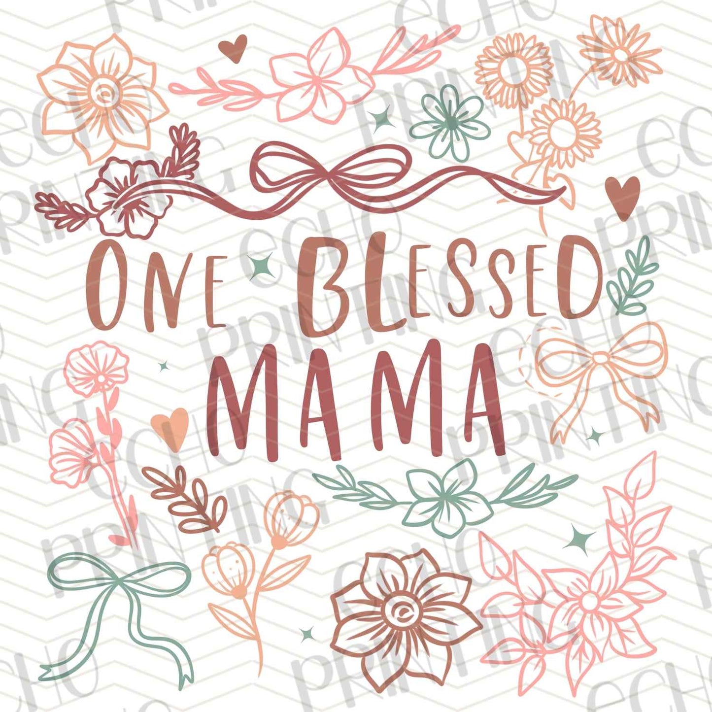 MGAG 380 - ONE BLESSED MAMA FLORAL