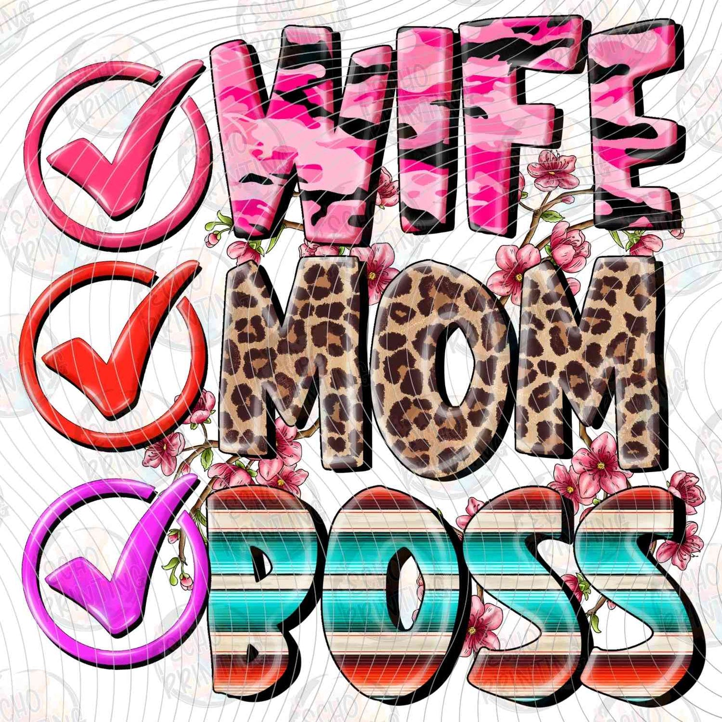 MGA 844 - WIFE MOM BOSS CHECKMARKS