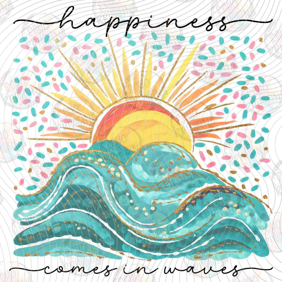 MHSM 485 - HAPPINESS COMES IN WAVES SUN AND OCEAN