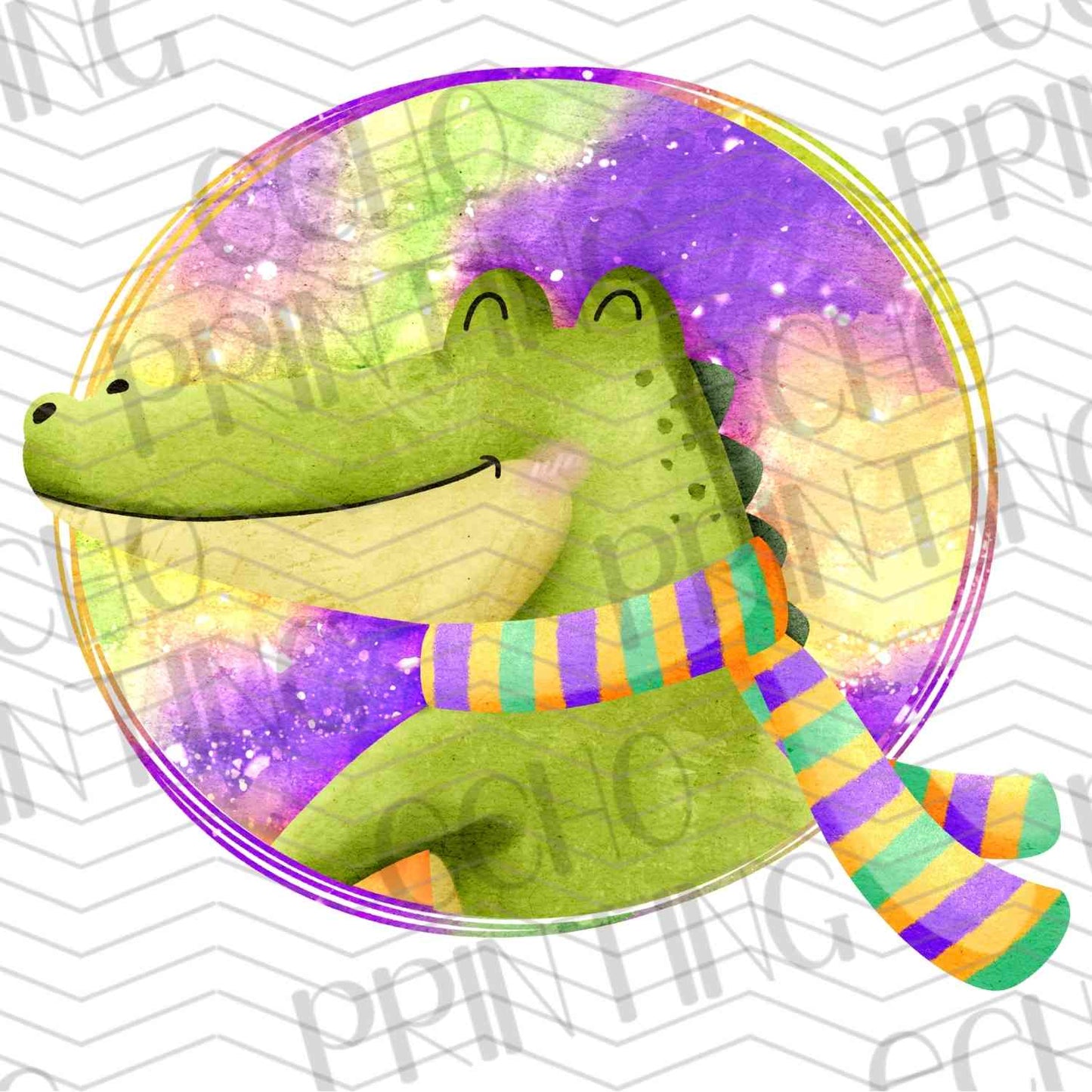 MRGG 86 - GATOR WITH COLORFUL SCARF