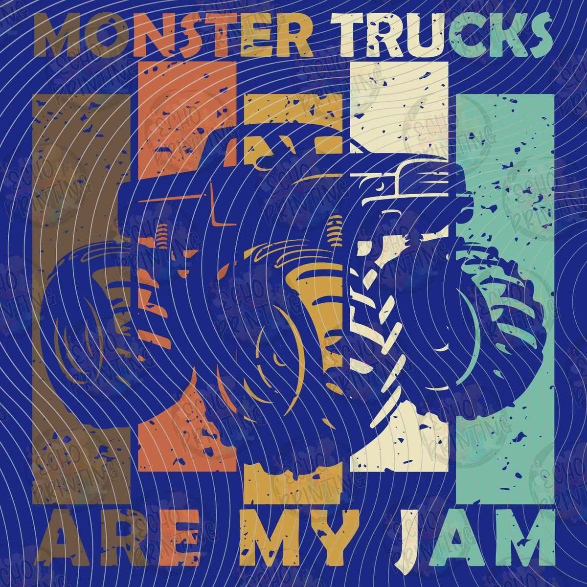 MRJ 16 - MONSTER TRUCKS ARE MY JAM BLUE RETRO