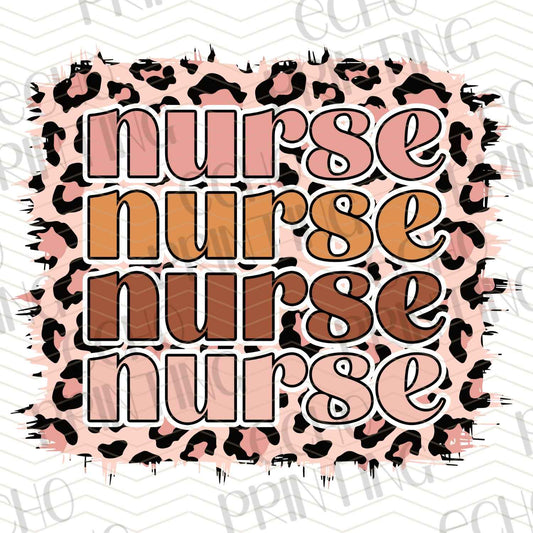 NRS113 - STACKED LEOPARD NURSE TEXT