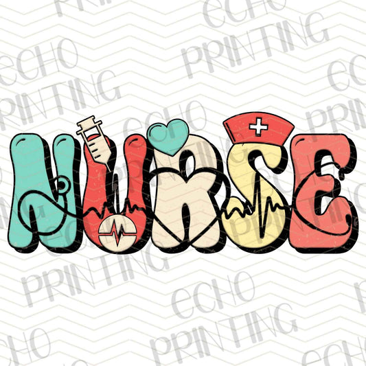 NRS114 - RETRO RAINBOW NURSE