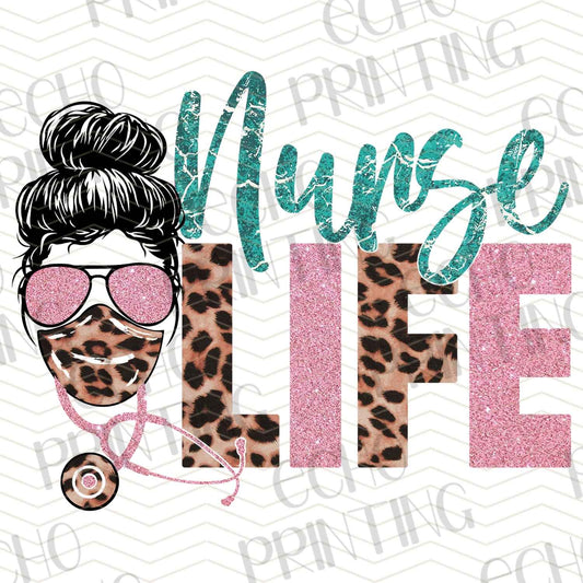 NRS146 - BLUE NURSE LIFE MESSY BUN