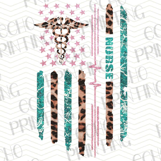 NRS153 - PINK AND TEAL STRIPES STETHOSCOPE