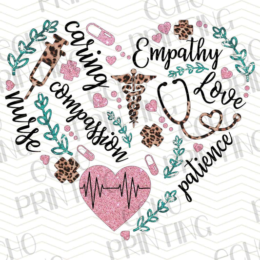 NRS155 - NURSE WORD HEART COLLAGE