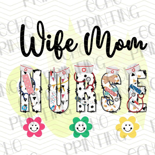 NRS 165 - WIFE MOM NURSE FLORAL