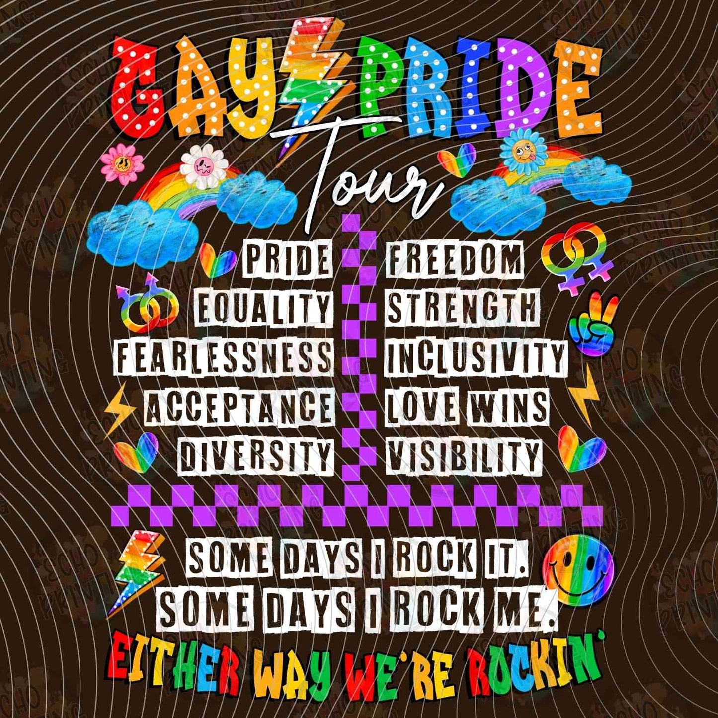 PRDG 4 - GAY PRIDE TOUR RAINBOW TICKET BLACK