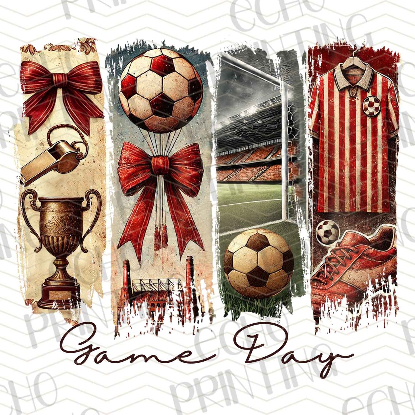 SCR 2 - GAME DAY RED SOCCER COLLAGE