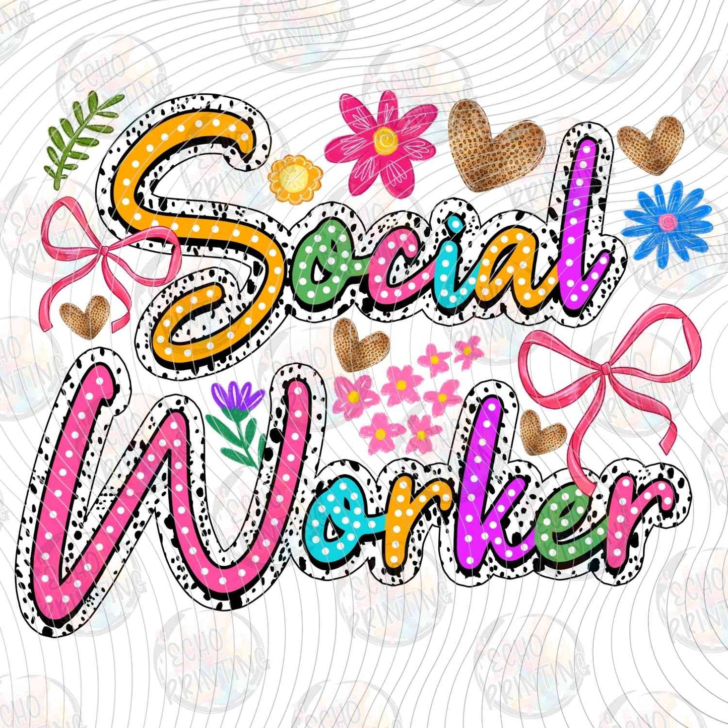 SLWKG 1 - SOCIAL WORKER COLORFUL TEXT