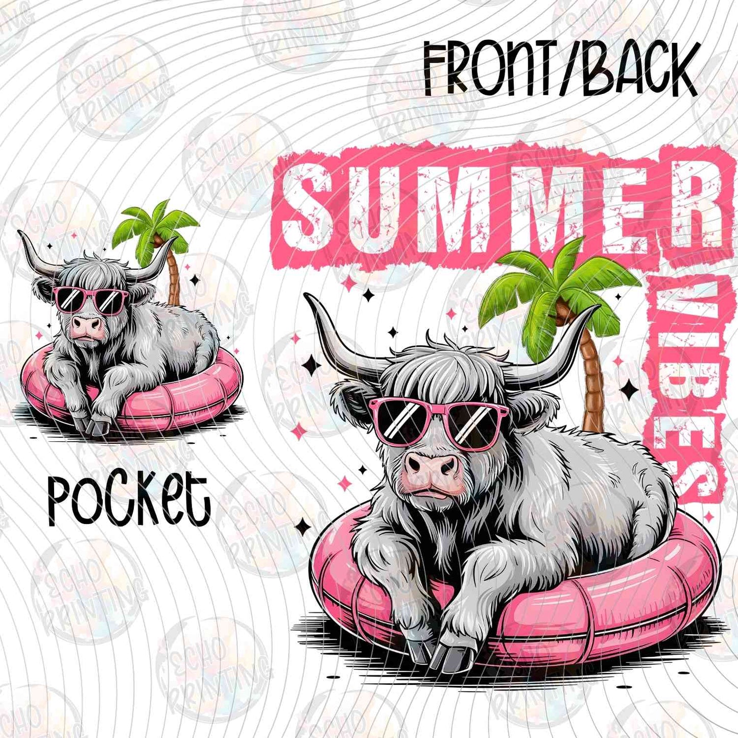 SMRG 513 - SUMMER VIBES HIGHLAND COW **POCKET SOLD SEPERATELY**